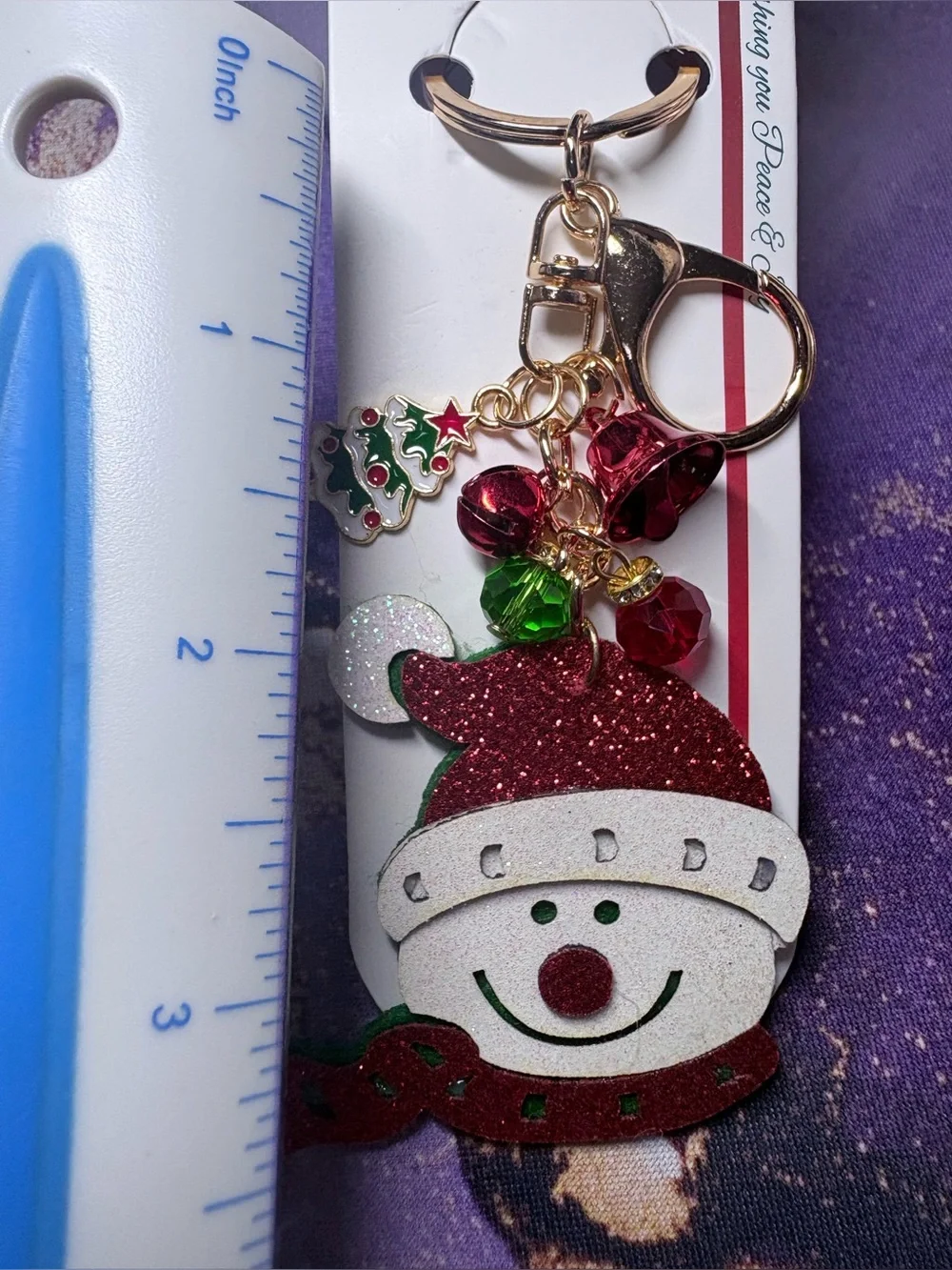 ❤️💚🤍 Set of two Festive Red & White Snowman Keychain and/or bag charms NWT